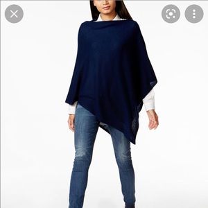 Charter Club Luxury Cashmere Poncho Navy